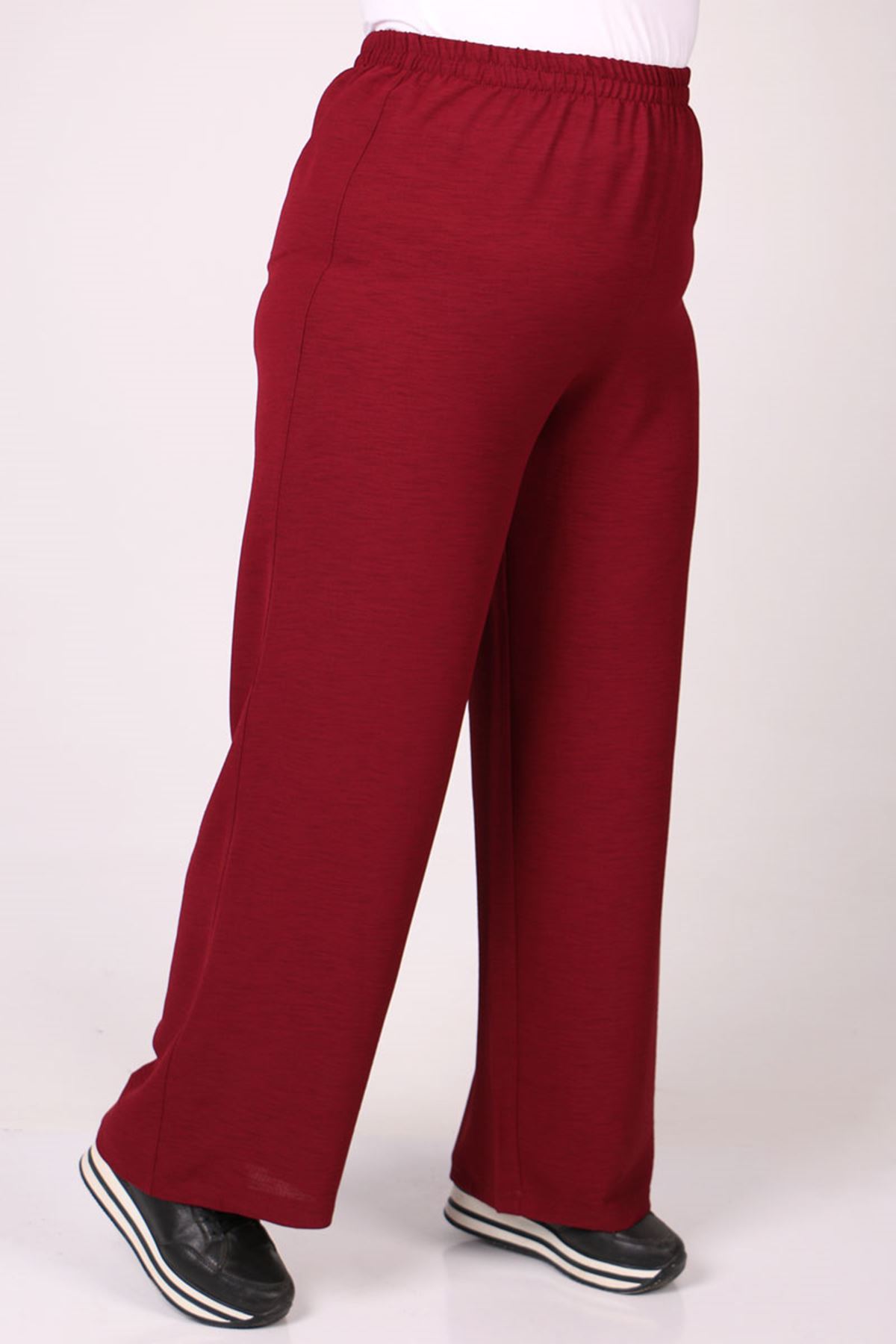 27030-E Büyük Beden Moskino Pantolonlu Takım-Bordo 