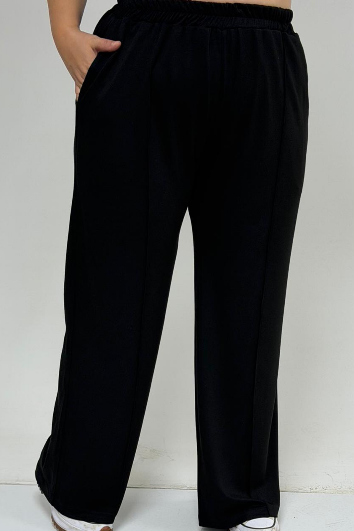 57304-E Büyük Beden Ceketli Modal-Kapitone Üçlü Takım - Siyah-Siyah