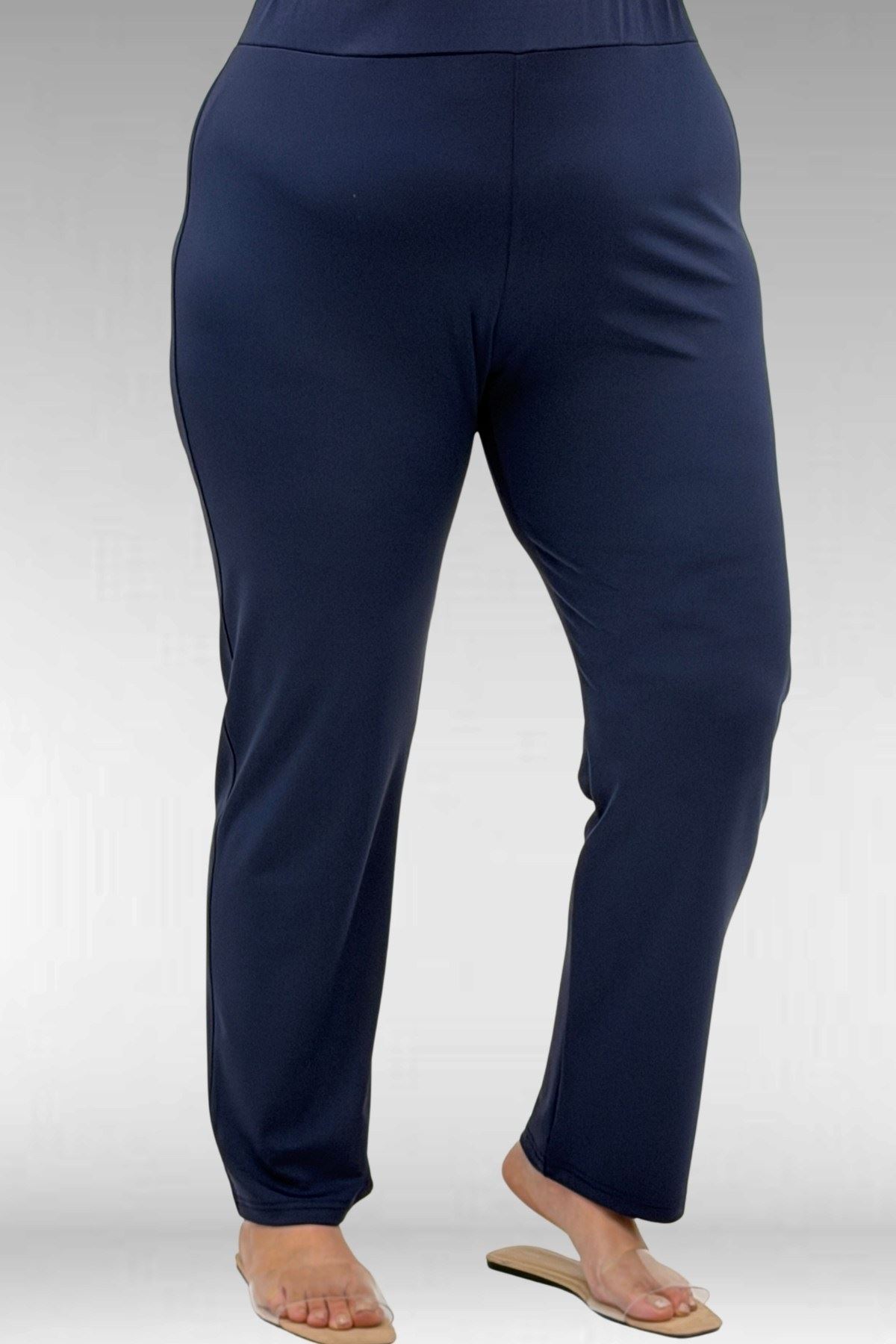 1733 Büyük Beden Fermuarlı Tesettür Mayo - Yaprak Desen Ekru-Laci