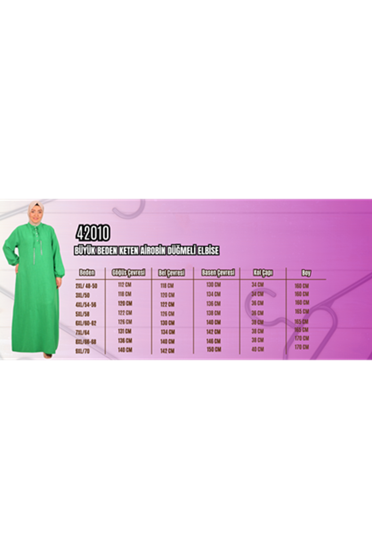 42010 Büyük Beden Keten Airobin Zincir Detaylı Elbise - Bordo