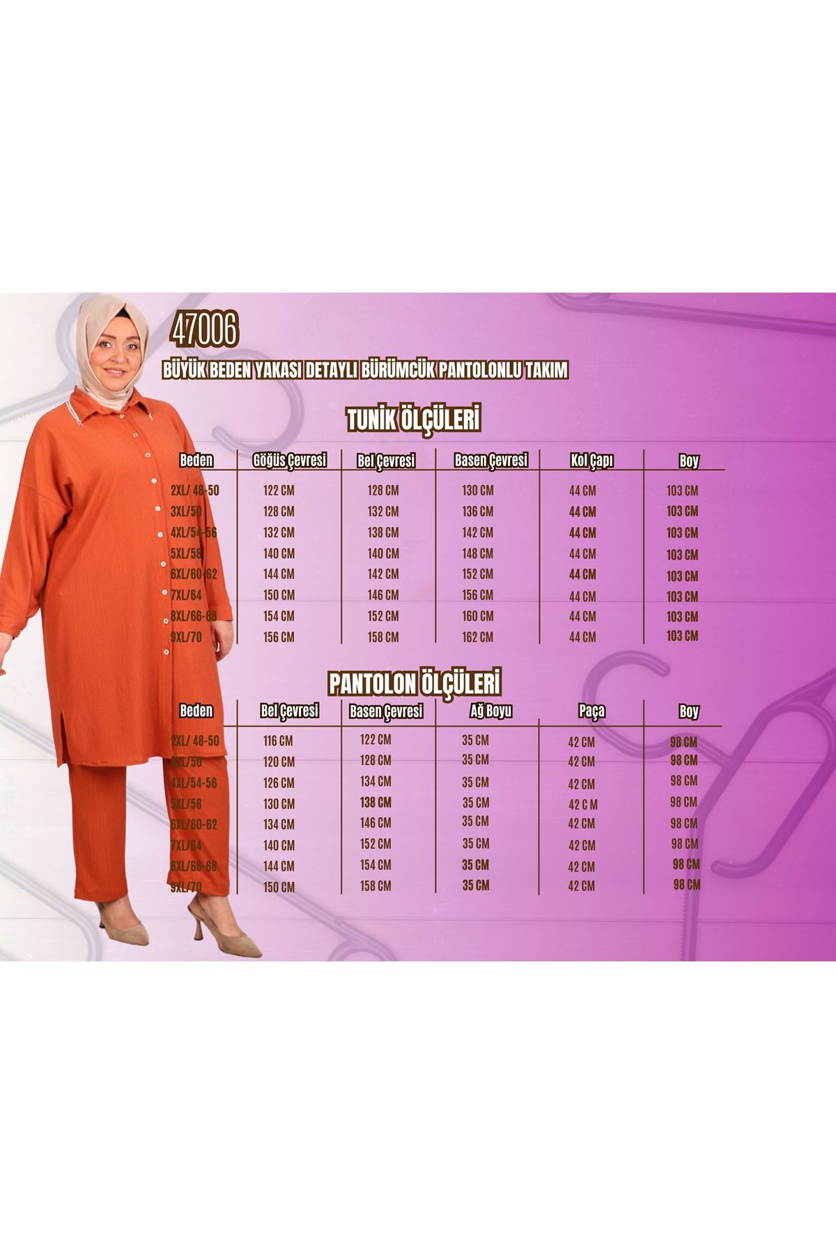 37013 Büyük Beden Düğmeli Bürümcük Pantolonlu Takım - Antrasit