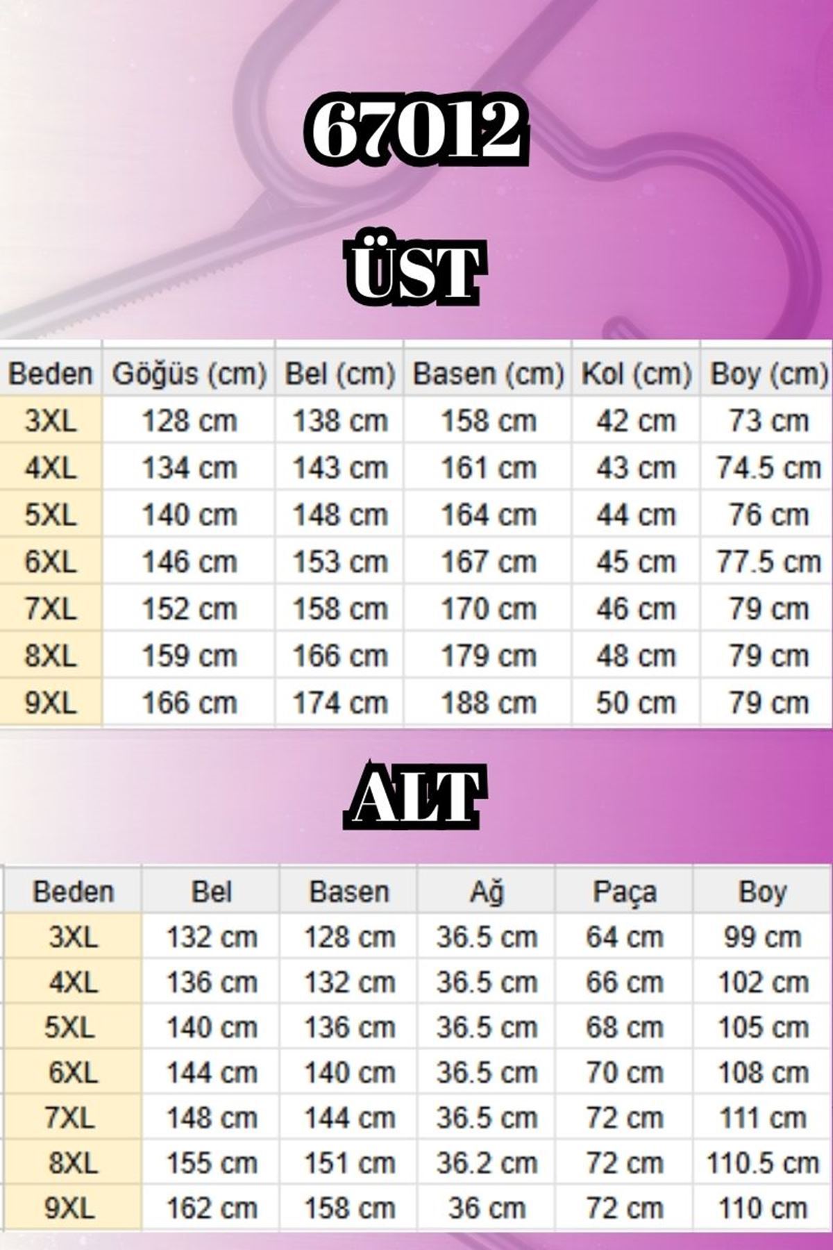 67012-E Büyük Beden Biye Detaylı Penye Pantolonlu Takım - Haki