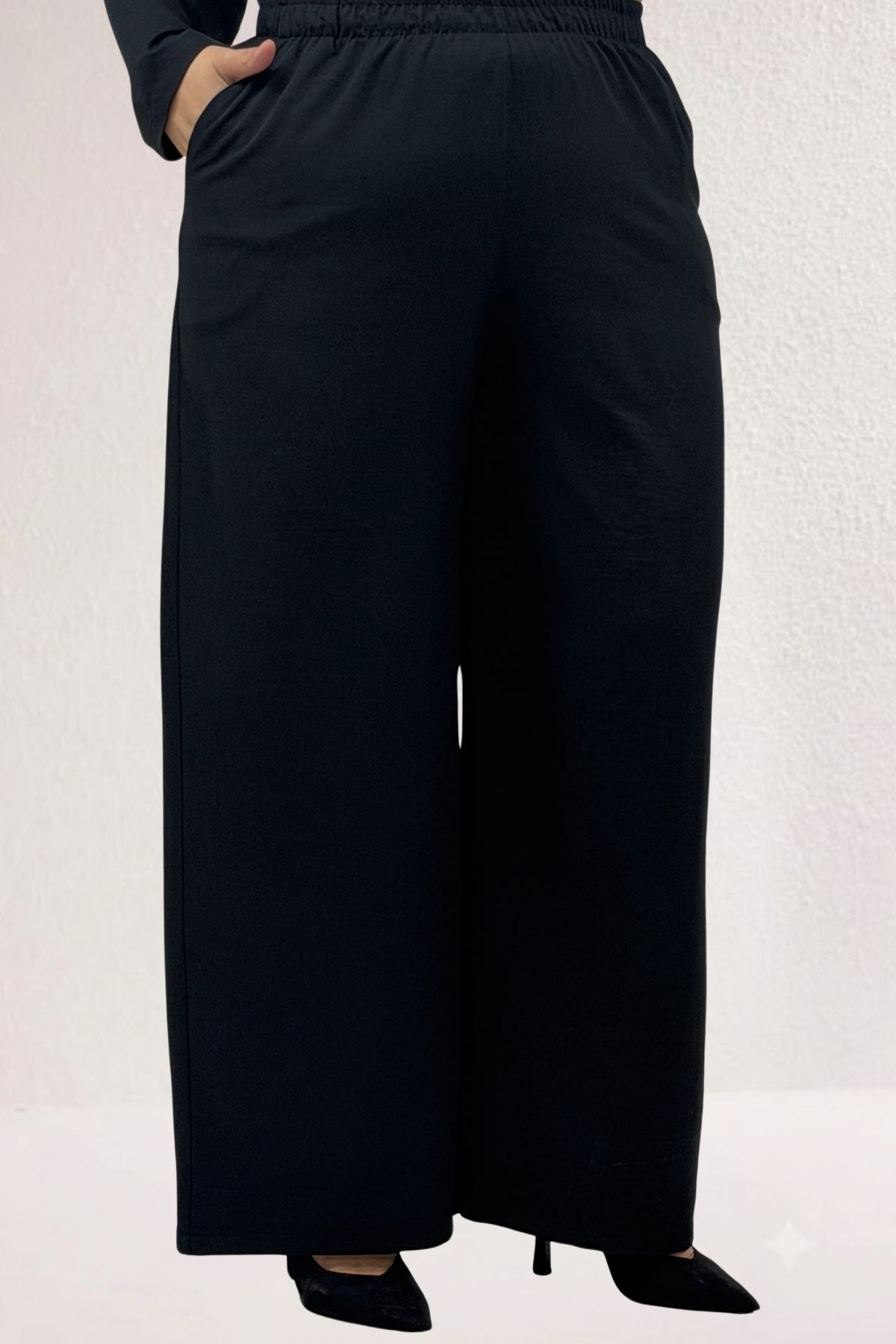 67056-1 Büyük Beden Blazer Ceket - Pantolon Nova Takım - Siyah