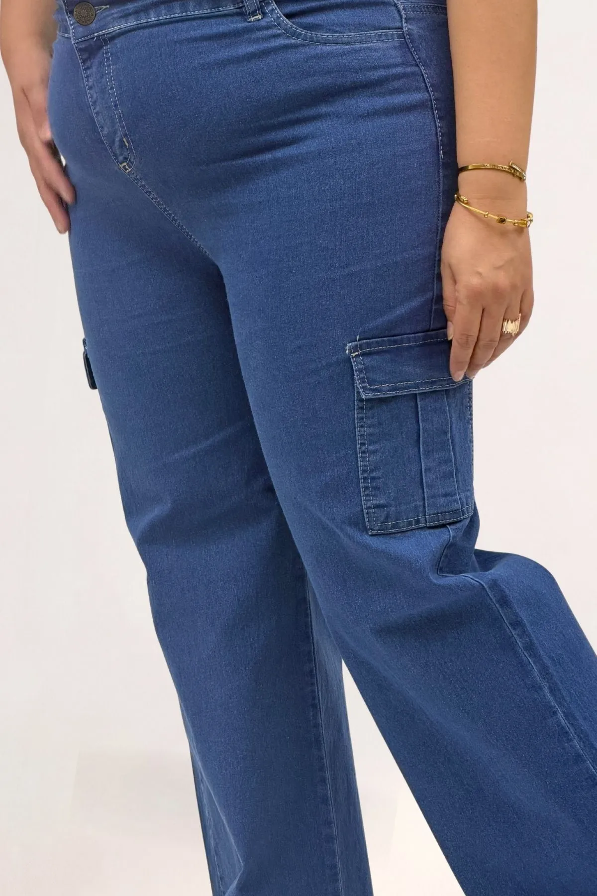 5067 Kargo Cep Detaylı Kot Pantolon - Mavi