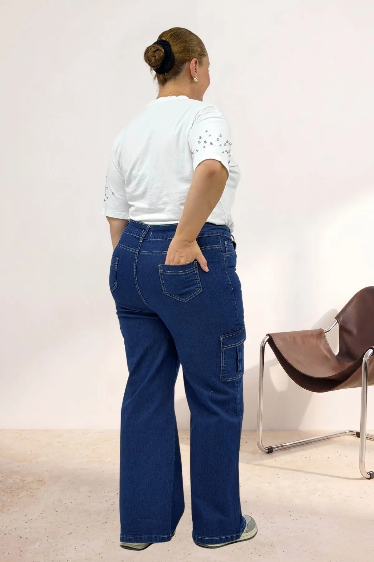 5065 Cepsiz Borupaça Kot Pantolon - Mavi