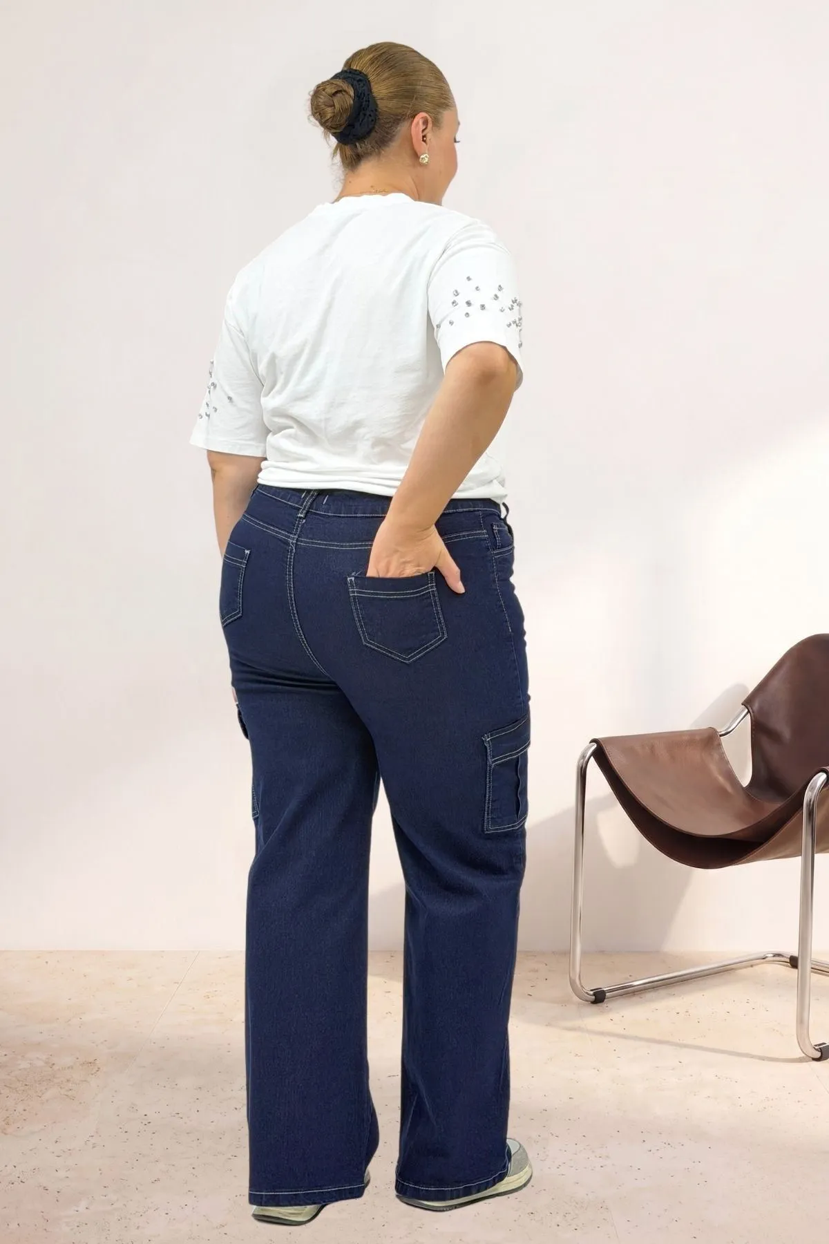 5065 Cepsiz Borupaça Kot Pantolon - Lacivert