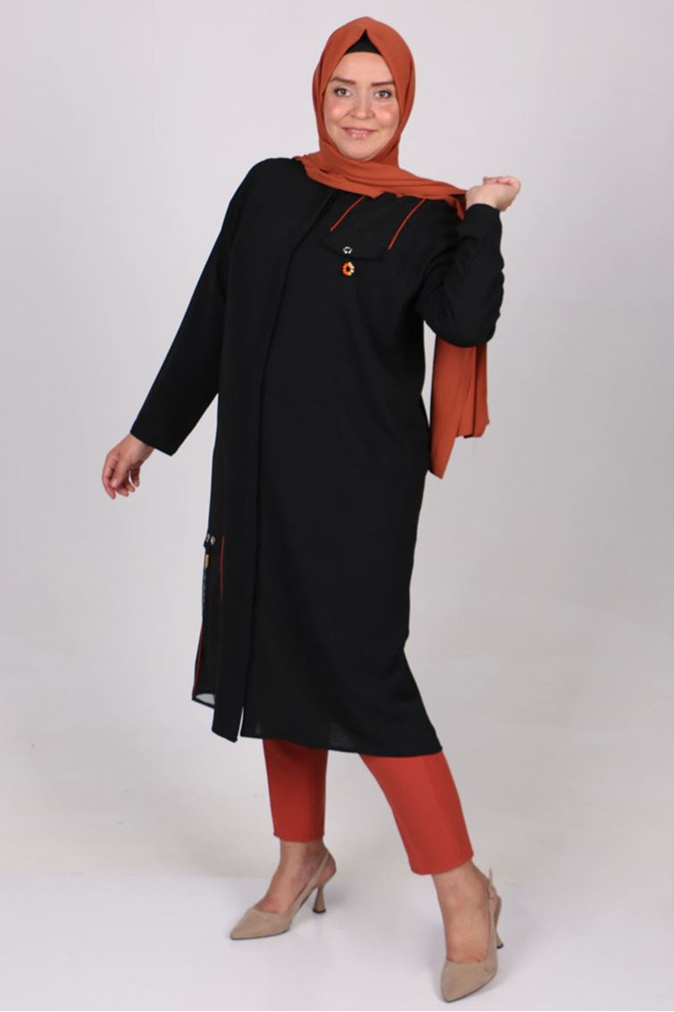 1053 FİLE KOMBİNLİ AEROBİN DÜĞMELİ TUNİK