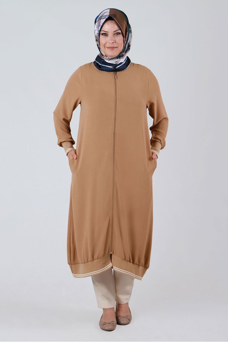 2508-E Büyük Beden Tesettür Kap  Toprak  