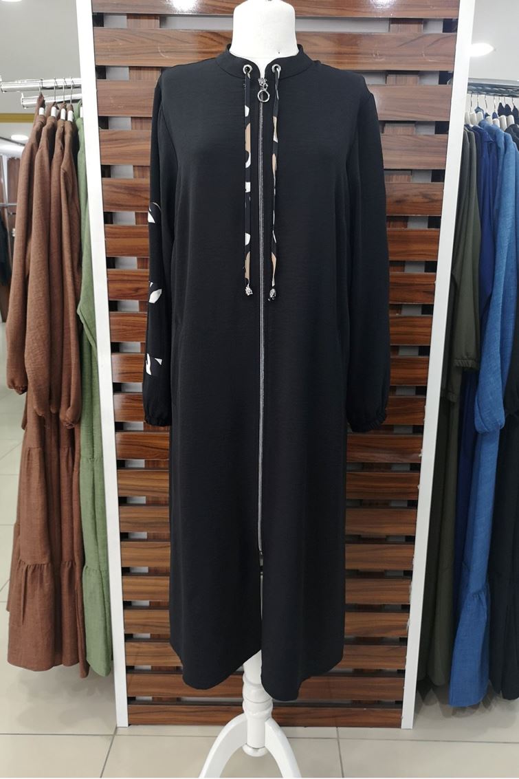 4143  Büyük Beden Aerobin Kumaş Leoparlı Kap-Siyah