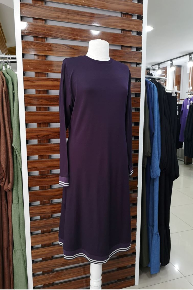 3189 İki İplik Penye Tunik Mor