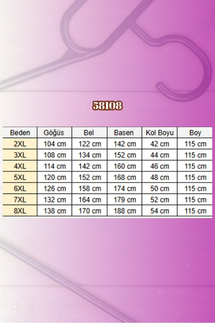 58108 Büyük Beden Mevlana Kesim Mir Tunik - Taba