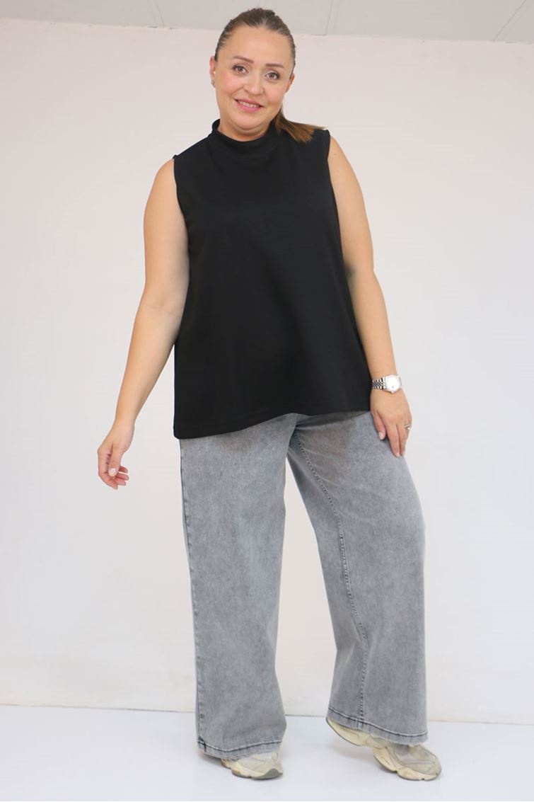 58510 Büyük Beden Kısa Modal İçlik - Siyah
