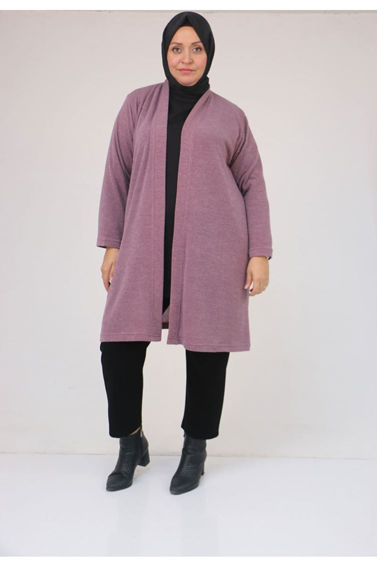 53036 Büyük Beden Mir Ceket - Gül Kurusu