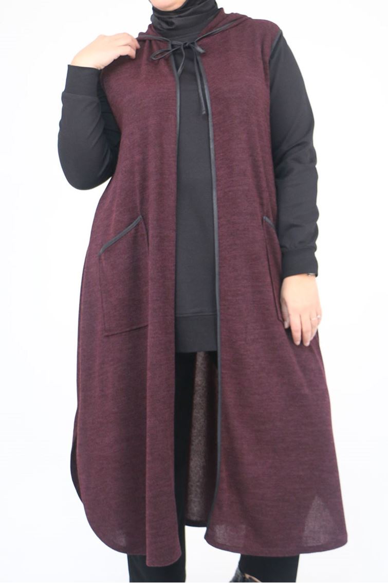 54014 Büyük Beden Waterport Biyeli Mir Yelek - Mürdüm