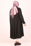 38038 Büyük Beden Mevlana Airobin Gömlek Tunik -Siyah