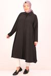 38038 Büyük Beden Mevlana Airobin Gömlek Tunik -Siyah