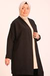 47201-E Büyük Beden Airobin Kimono Pantolonlu Takım - Siyah