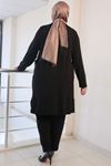 27039 Büyük Beden Penye İkili Takım - Siyah