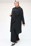 47311-E Büyük Beden Bürümcük Üçlü Takım - Siyah 