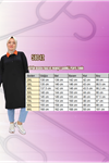 F-58042 Büyük Beden Yaka Ve Manşet Garnili Penye Tunik - Nefti
