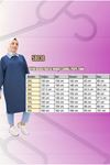 F-58036 Büyük Beden Yaka Ve Kol Kombinli Penye Tunik - İndigo