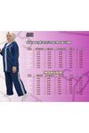 47058 Büyük Beden Şerit Detaylı Modal Pantolonlu Takım - Siyah