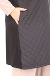 54009 Büyük Beden Kapitone - Modal Yelek - Siyah