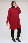 58156 Büyük Beden Basic Mir Tunik - Bordo
