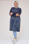 58161 Büyük Beden Basic Modal Tunik - İndigo