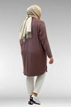 38111 Büyük Beden Basic Penye Tunik - Vizon