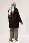 63015-1 Büyük Beden Mostralı Blazer Ceket - Kahve