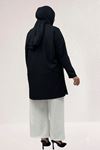 63015-1 Büyük Beden Mostralı Blazer Ceket - Siyah