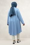 68090 Büyük Beden Modal Mevlana Tunik  - Bebe Mavi