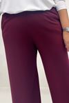 69024  Büyük Beden Beli Lastikli Modal Pantolon - Bordo