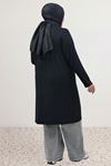38501 Büyük Beden Basic Penye Tunik -  Siyah