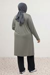38501 Büyük Beden Basic Penye Tunik - Antrasit