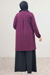 38014 Büyük Beden  Basic Penye Tunik - Bordo